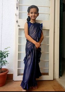 Very Beautiful Saree For Kids with Stitched Blouse