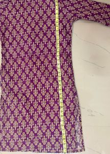 Purple Printed Kurta Set