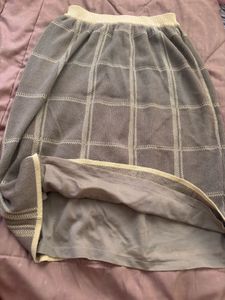 Vintage Plaid Knit Skirt