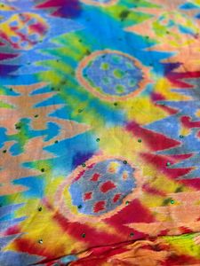 Colorful Tie-Dye Beaded Scarf