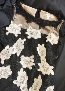 Korean black Floral Dress