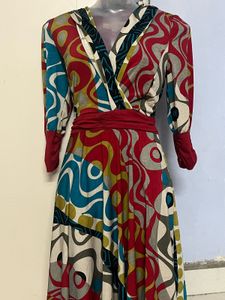 Dior Fashion Abstract Print Dress