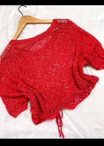 Pink V-Neck Knit Top