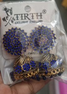 New navy blue earnings jhumka