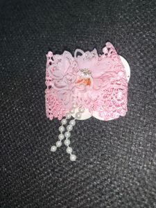 Pink Lace Pearl Headband