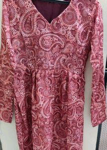 Paisley Print rust long kurti