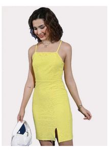 Yellow Lace Mini Dress