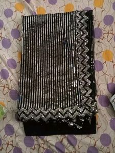 Saree With Sequence Work