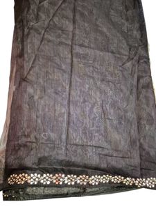 Elegant Grey &amp; Gold Embellished Scarf