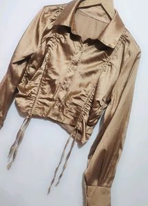 Tan Golden Crop Top For Girl Or Woman 34 Bust