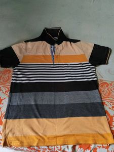 Striped Polo T-Shirt - Men's Casual