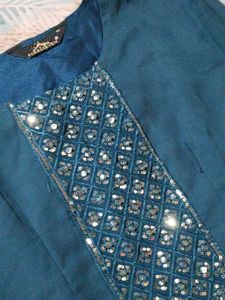 Teal Embellished Top