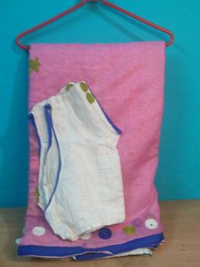 Pink Floral Embroidered Saree