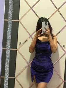 Blue Velvet Mini Dress