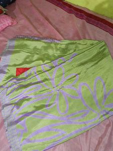Green Satin Saree
