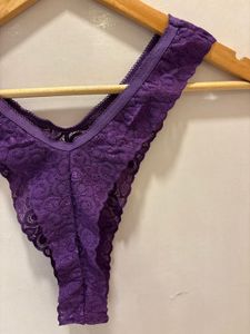 Purple Lace Thong