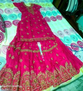 Beautiful Pink Cotton Sharara  Set
