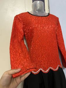Pintrest Orange &amp; Black Lace Dress