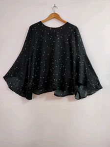 Women Black Printed Shrug