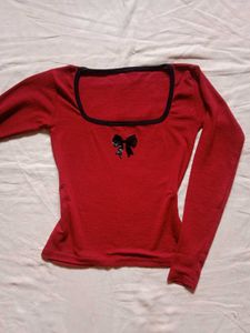 Burgundy Ribbed Top