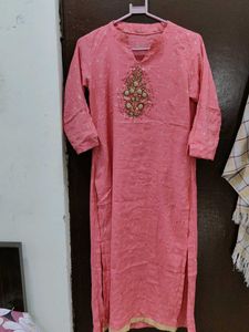 Embroidered Pink Kurti