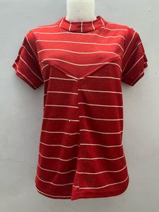 Red Designer Slight Glitter Top