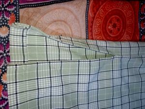 Green Plaid Flared Pants