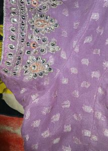 Ethnic Lavender Embellished Blouse