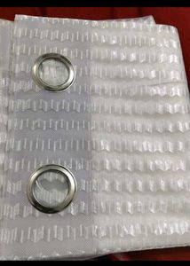 White Textured Weave Curtains - Set of 4