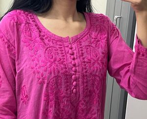 Short Chikankari Kurta