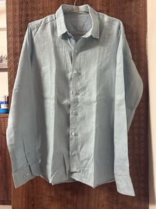 Sea Green  Linen Button-Down Shirt