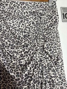 Co-ord set Animal Print Midi Skirt with black tank