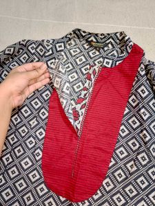 COTTON KURTI WITH DUPATTA ❤️⚫