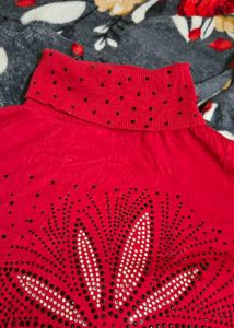 Red Turtleneck Top