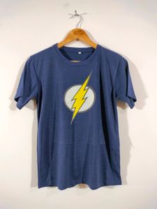 Navy Blue Printed Casual T Shirt (Men's)