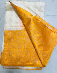 Unused Offwhite Art Silk Saree
