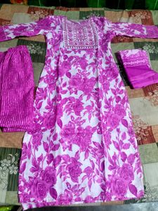 pink kurti set