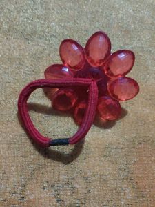 Red Flower Hair Tie + freebie