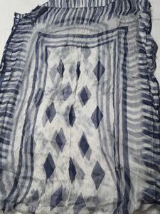 Women Blue Cotton Striped Printed Kurta Set