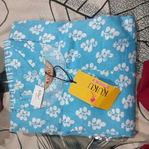 Blue Floral Print Kurti