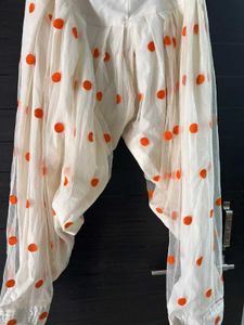 Embroidered Orange Ethnic Dress