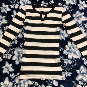 Striped Long Sleeve Tight Top