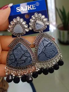 Black Oxidised Earrings