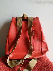 Burberry Red Leather Backpack