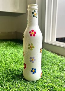 Floral Painted Bottle Vase