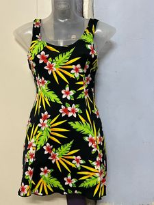 Floral Padded Vintage Beach Bay TropicalSwimdress