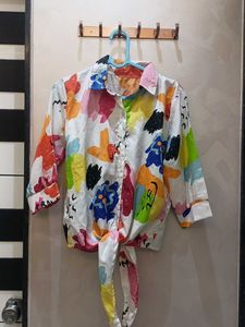 loose Crop top shirt (knot style)