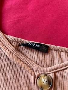 Shein Brown Full Sleeves Top