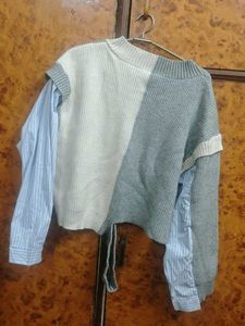 Stylish Gray Layered Sweater