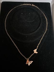 Butterfly Pendant Necklace With Free Gift